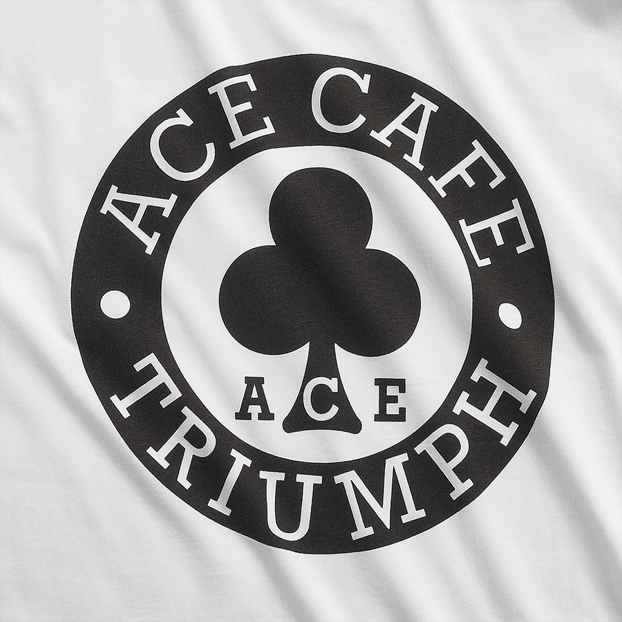 Official Triumph x Ace Cafe Pocket Logo Graphic White T-shirt